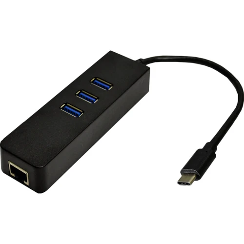 Адаптер Dynamode USB-C to 3xUSB 3.0 + RJ45 Black