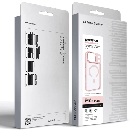 Чохол для iPhone ArmorStandart Unit-C MagCase Pale Pink для iPhone 17 Pro Max (ARM86303)