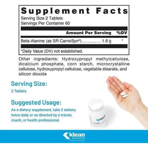Klean Athlete Klean SR Beta-Alanine Бета-аланин SR 120 таблеток: Тип Бета-аланин