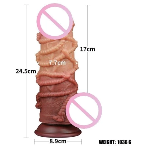 Фаллоимитатор LoveToy Dual-Layered Silicone Nature Cock 9.5" Flesh