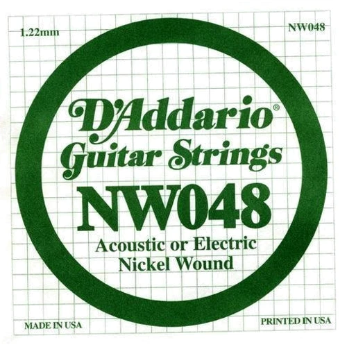 Струна для гітар Струна D`ADDARIO NW048 XL Nickel Wound 048: Тип Струна