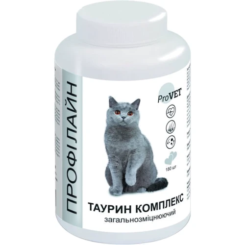 

Витаминно-минеральная добавка ProVET Профилайн Таурин Комплекс общеукрепляющий 180 таб. (4823082418831)