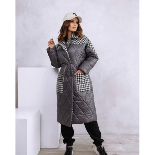 Пальто ISSA PLUS SA-68 46-48 серое демисезон