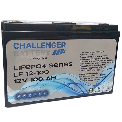 Аккумулятор Challenger LF12-100 (LiFePO4, 12В, 100Ач)