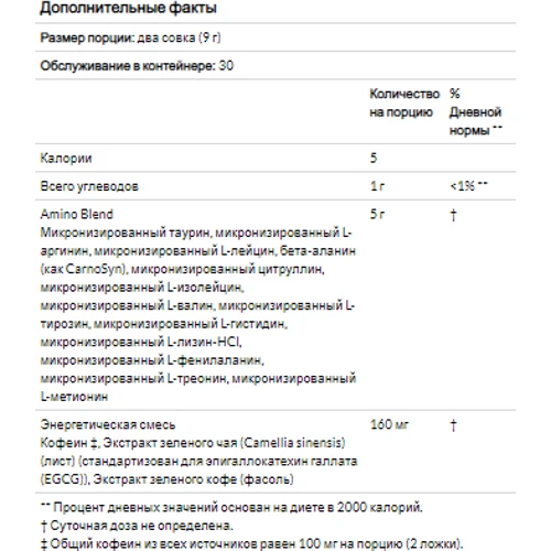Амінокислота для спорту Optimum Nutrition Essential Amino Energy 270 g /30 servings/ Blueberry Lemonade: Смак Лимон, Чорниця
