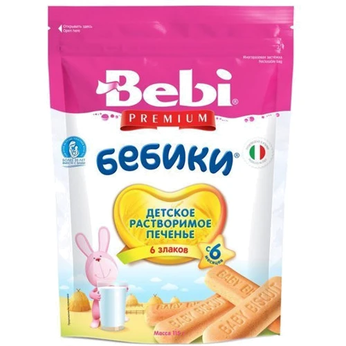 Bebi PREMIUM Печенье Бебики 6 злаков 115 г (3838471033978)