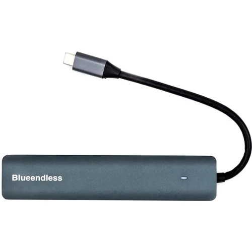 Адаптер Blueendless Adapter USB-C to HDMI+RJ45+3xUSB3.0+PD (CA913909): Цвет серый