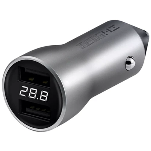 Зарядний пристрій Xiaomi ZMI USB Car Charger 2xUSB PowerCruise Display 18W Silver (AP621)