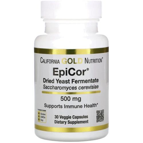 California Gold Nutrition EpiCor Dried Yeast Fermentate Эпикор сухой дрожжевой ферментат 500 мг 30 вегетарианских капсул
