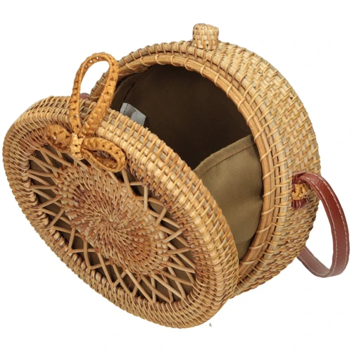 Женская сумка через плечо Nobo коричневая (NBAG-XG0290-C015): Фактура Плетеная