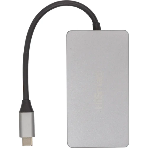 Адаптер HiSmart Adapter USB-C to 2xHDMI+VGA+USB+USB-C (CA913879): Цвет серый