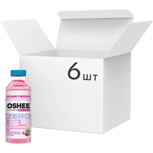 Упаковка безалкогольного газированого напитка Oshee Vitamin Water Zero красный виноград и питахайя 0.555 л х 6 шт п/б (5908260259143): Объем, л 3.33