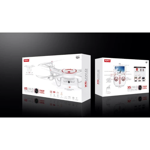 Квадрокоптер Syma X5UW-D с 2,4 Ггц управлением и поворотной FPV-камерой ( 32 cм): Управление/Передатчик пульт ДУ, с помощью приложения для смартфонов