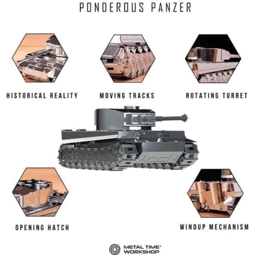 Коллекционная модель-конструктор Metal Time Ponderous Panzer Heavy Tank Тигр (MT020) фото 9