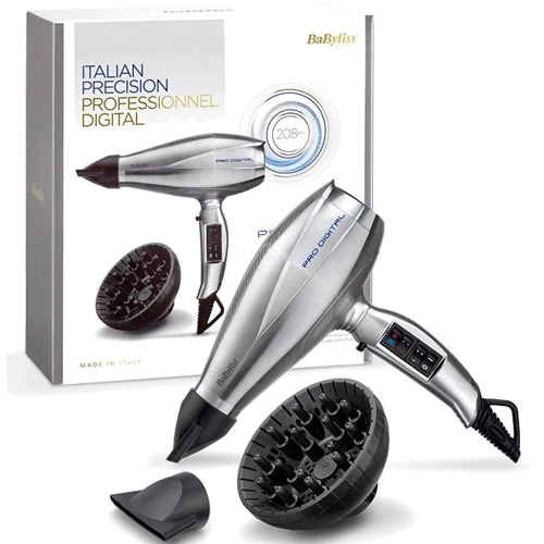 Фен BaByliss 6000E: Дополнительные параметры Турбо режим, Подача холодного воздуха, Петля для подвешивания, Концентратор, Ионизация, Диффузор