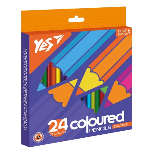 Олівці кольорові YES 24 кольорів Erudite (290644)