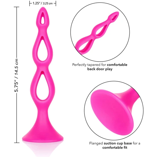 Тройная полая анальная пробка CalExotic Booty Call Silicone Triple Probe, розовый