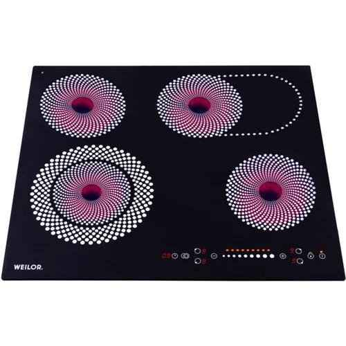 Варочная поверхность электрическая Weilor WHC 661 BLACK: Размеры для встраивания 5.2 х 56 х 49 см