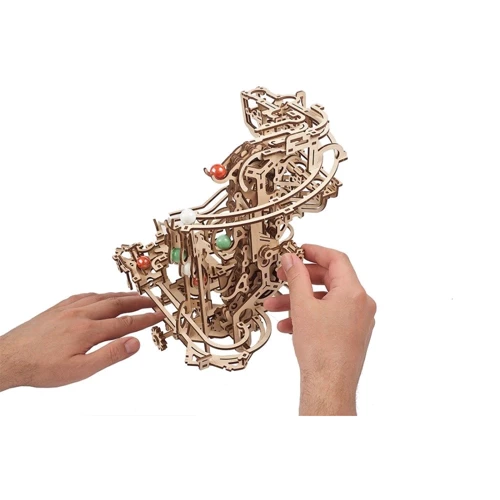 Механічний 3D пазл UGEARS Механічна модель Марбл-траса Ланцюговий витяг (70156) фото 11