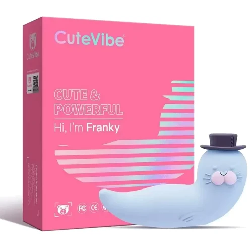 Вакуумный вибратор CuteVibe Franky Blue