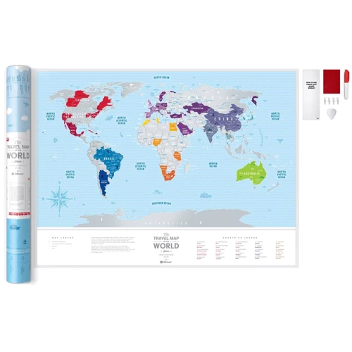Скретч-карта мира Travel Map Silver World (Eng)