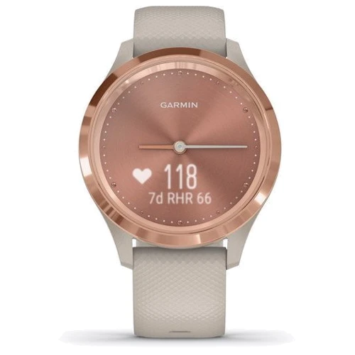 Смарт-годинник Garmin Vivomove 3s Rose Gold Stainless Steel Bezel w. Light Sand and Silicone B. (010-02238-02): Матеріал корпуса Нержавіюча сталь