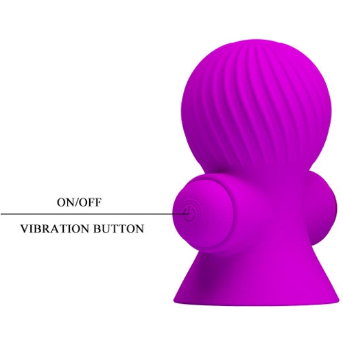 Вакуумные стимуляторы для сосков с вибрацией LYBAILE Pretty Love Vibrating Nipple Suckers Purple