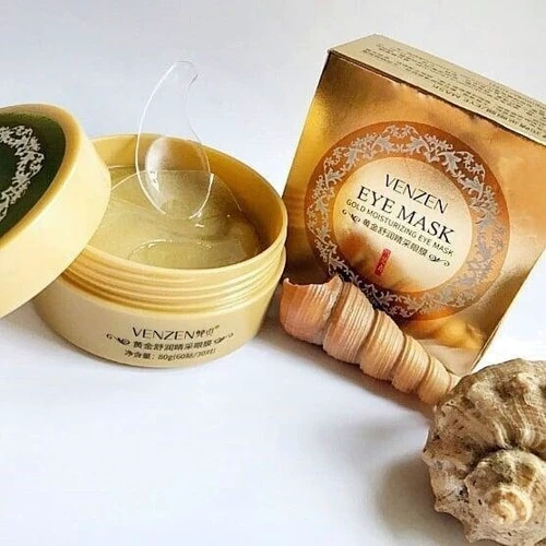 Venzen Gold Moisturizing Eye Mask Гідрогелеві патчі для очей із золотом та екстрактом спіруліни 60 шт.: Час застосування универсальный
