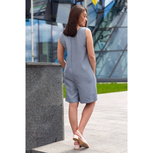 Комбинезон FLFashion Гавана ФКГ 3055 XXL-3XL серый: Состав Лен