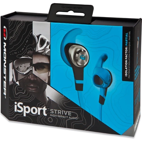 Наушники Monster iSport Strive In-Ear, Blue (MNS-137025-00): Сопротивление наушников (Ом) 18