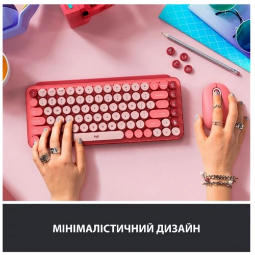 Клавіатура Logitech POP Keys Wireless Mechanical Keyboard UA Rose (920-010737): Тип клавіш механический