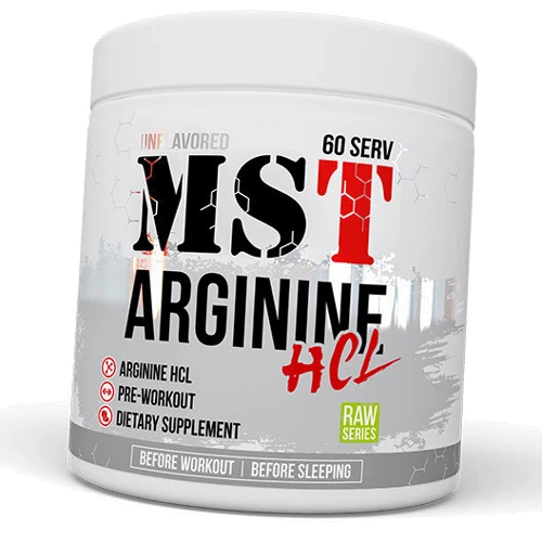 Амінокислота для спорту MST Nutrition Arginine HCL Powder 300 g /60 servings/ Unflavored