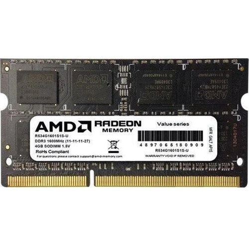 AMD 4 GB SO-DIMM DDR3 1600 MHz (R534G1601S1S-U)