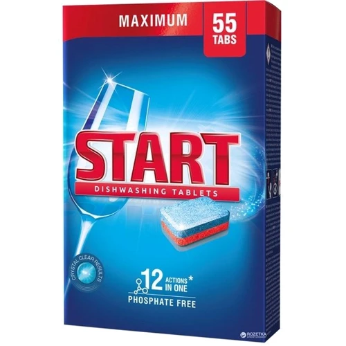 Таблетки Start для очищення посудомийних машин Maximum 55 шт (4820207100077)