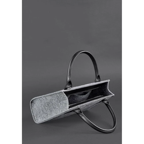 Женская сумка тоут BlankNote Blackwood серая (BN-BAG-28-felt-g): Тип ручки Со съемным ремнем, С двумя ручками, Плечевой ремень, Короткая ручка