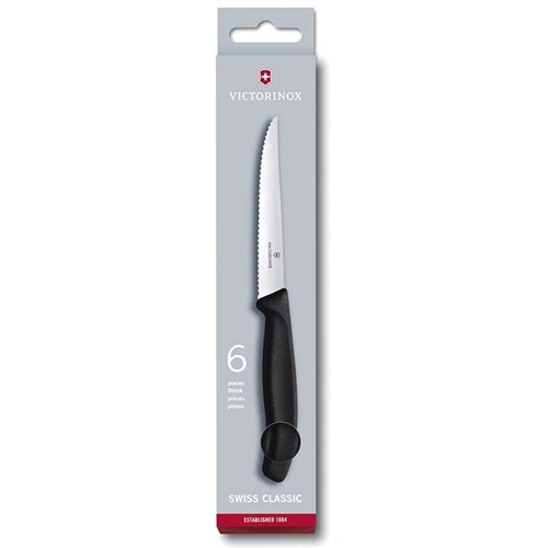 Ніж для стейка Victorinox SwissClassic Steak 11см чорний (6.7233.20): Лезо Нержавеющая сталь