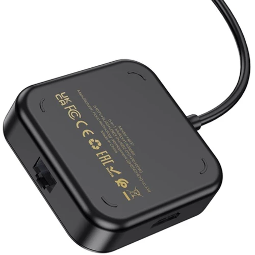 Адаптер Hoco Adapter HB37 USB-C to HDMI+USB3.0+2xUSB2.0+RJ45 Black (6931474799029): Додаткові роз'єми Ethernet, USB 3.0