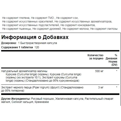 Piping Rock Standardized Turmeric Curcumin Complex 120 Capsules Стандартизований комплекс з куркуми і куркумина: Тип Куркума (Куркумін)
