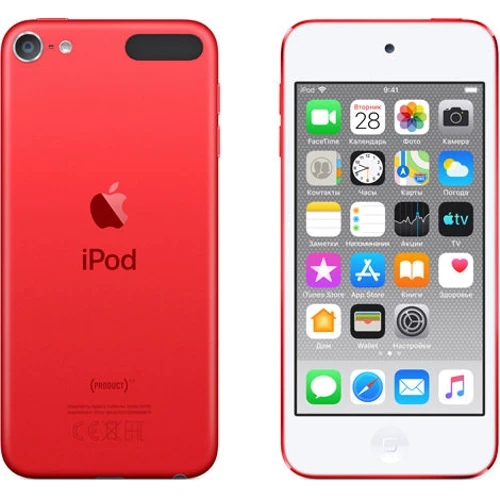 MP3-плеер Apple iPod touch 7Gen 128GB Red (MVJ72): Дисплей 4.0 дюйма Retina (1136x640 пикселей) с поддержкой Multi-touch, олеофобное покрытие, устойчивое к поя