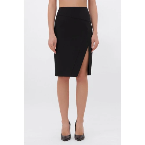 Юбка FashionUp YUB-1080A-XL 48 черная карандаш до середины бедра