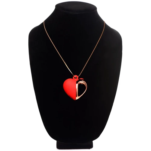 Ожерелье с подвеской вибратором Charmed Vibrating Silicone Heart Necklace, 90 см (красный)