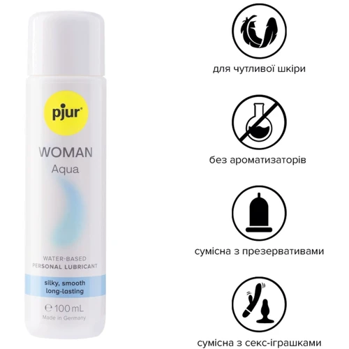 Лубрикант на водній основі Pjur Woman Aqua 100 мл, для інтенсивного ковзання, зволоження та догляду