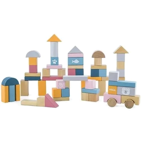 Дерев'яні кубики Viga Toys PolarB Пастельні блоки 60 шт 2.5 см (44010)