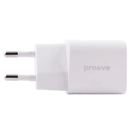 Зарядний пристрій Proove Wall Charger USB-C+USB Silicone Power Plus 20W White: Кабель в комплекті отсутствует