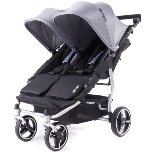Прогулочная коляска для двойни Baby Monsters Easy Twin Серая (серебристое шасси) (BMT3.0S-10002_011)