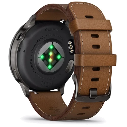 Смарт-часы Garmin Venu 4 45mm Slate with Black Silicone Band and Brown Leather Band (010-03014-03)