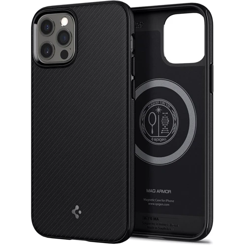 Чехол для iPhone Spigen Mag Armor Black (ACS01865) for iPhone 12/iPhone 12 Pro: Цвет черный