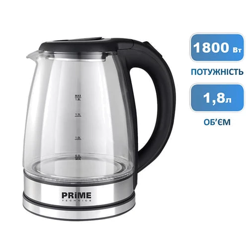 Электрочайник Prime Technics PKG 1808 B: Мощность, Вт 1800