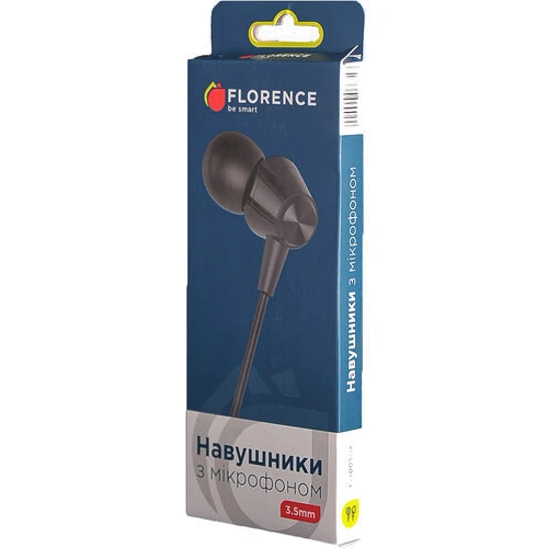 Наушники Florence FL-0051-K with mic Black: Тип крепления без креплений