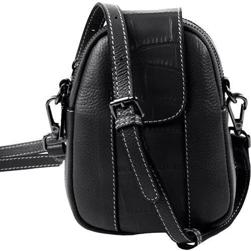 Женская сумка кросс боди Vito Torelli черная (VT-009-black): Материал Натуральная кожа